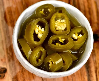 A boll of with Jalapenos.