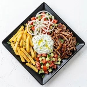 Gyros Teller Mittel mit Tzatziki und Pommes GyrosExpress Berlin Neukölln