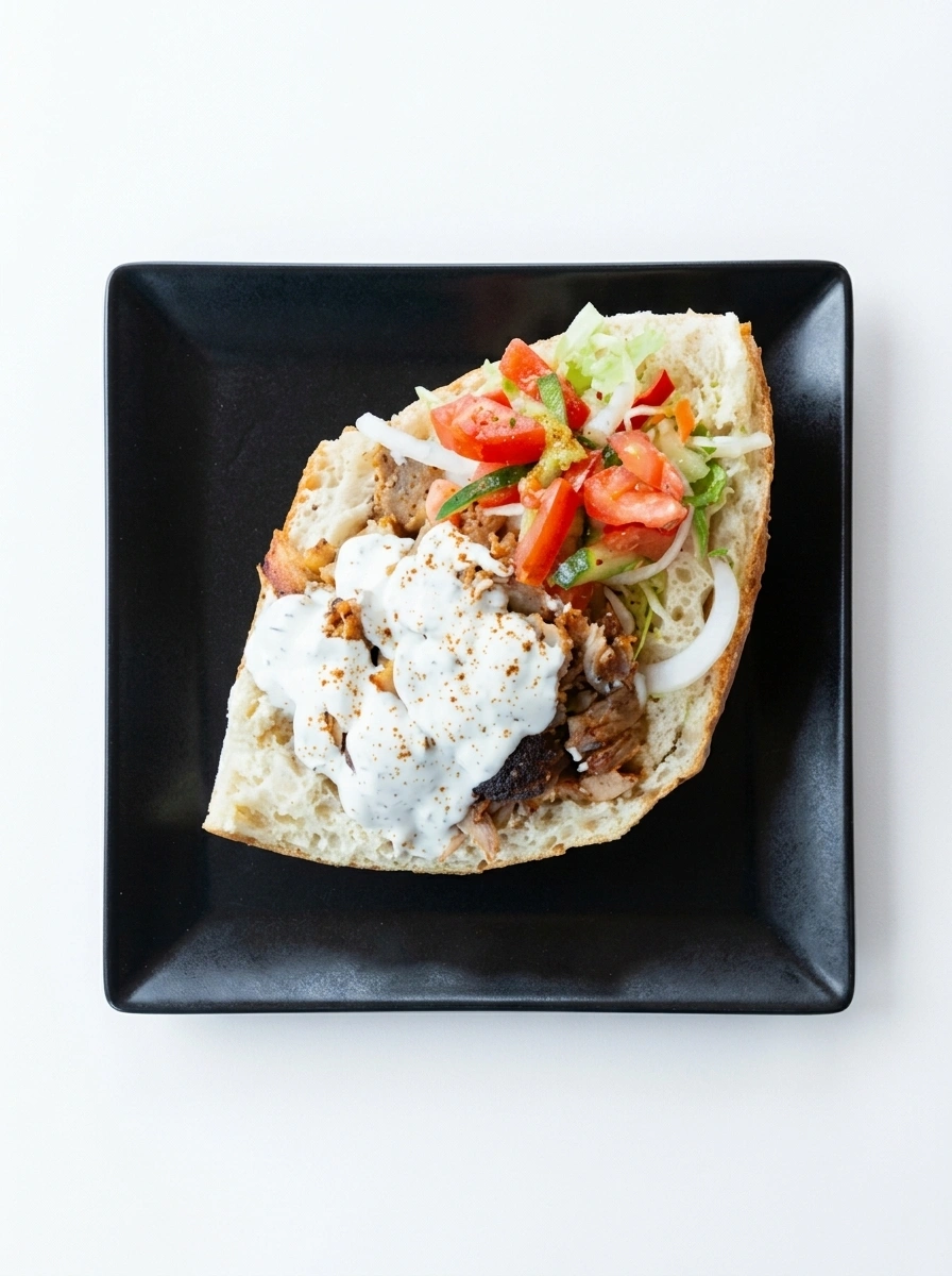 Authentisches Gyros im Brot mit saftigem Schweinegyros, Tzatziki und frischem Gemüse – GyrosExpress Berlin Neukölln